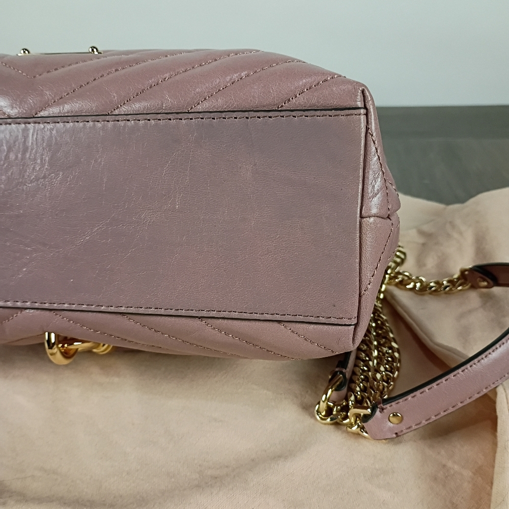 Rebecca Minkoff Edie Flap Pink/Taupe w/Gold - Picture 7 of 11